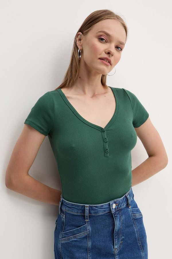 Hollister Co. Majica kratkih rukava Hollister Co. za žene, boja: zelena, KI339-3674