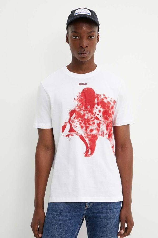 Hugo Majica kratkih rukava HUGO za muškarce, boja: bijela, s tiskom, 50519013