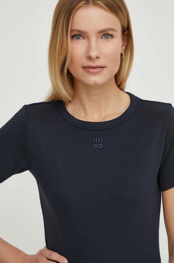 Hugo Majica kratkih rukava HUGO za žene, boja: tamno plava
