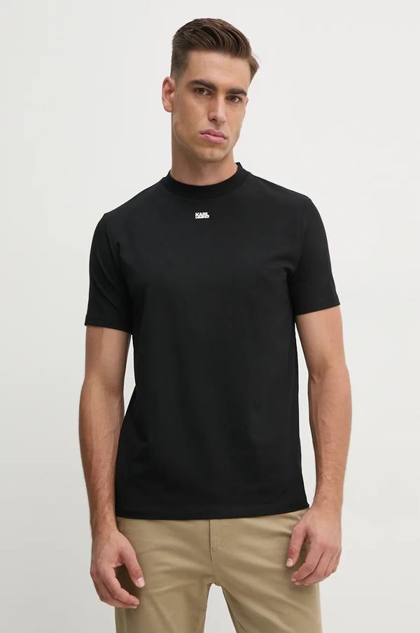 Karl Lagerfeld Majica kratkih rukava Karl Lagerfeld za muškarce, boja: crna, bez uzorka, 544221.755052