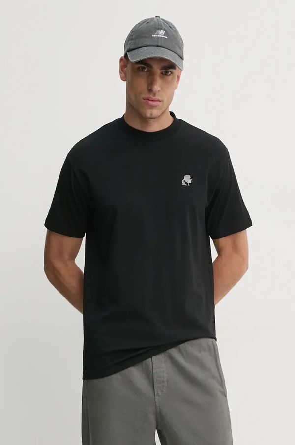 Karl Lagerfeld Majica kratkih rukava Karl Lagerfeld za muškarce, boja: crna, s aplikacijom, 544221.755124