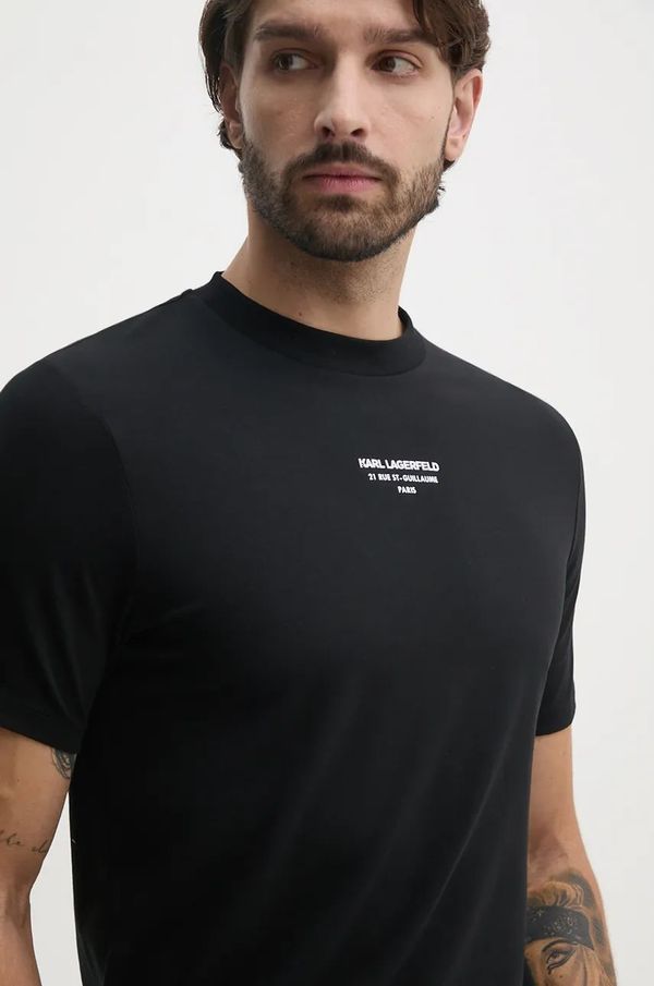 Karl Lagerfeld Majica kratkih rukava Karl Lagerfeld za muškarce, boja: crna, s tiskom, 544221.755054
