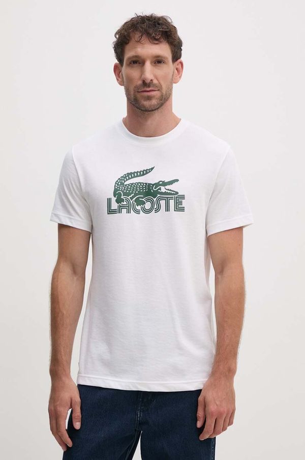 Lacoste Majica kratkih rukava Lacoste za muškarce, boja: bež, s tiskom, TH2508