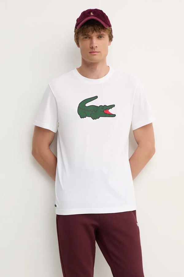Lacoste Majica kratkih rukava Lacoste za muškarce, boja: bež, s tiskom, TH7513