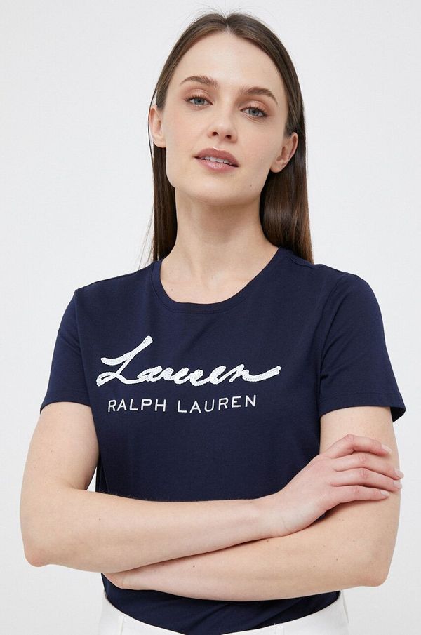 Lauren Ralph Lauren Majica kratkih rukava Lauren Ralph Lauren za žene, boja: tamno plava