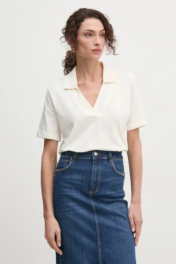 Liu Jo Majica kratkih rukava Liu Jo za žene, boja: bež, TA5187 J6308