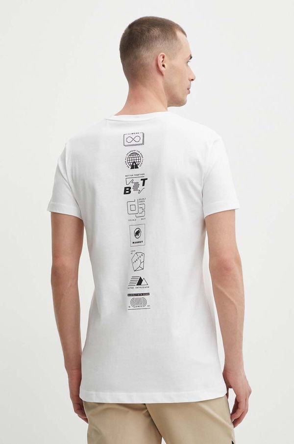 Mammut Majica kratkih rukava Mammut Massone za muškarce, boja: bijela, s tiskom