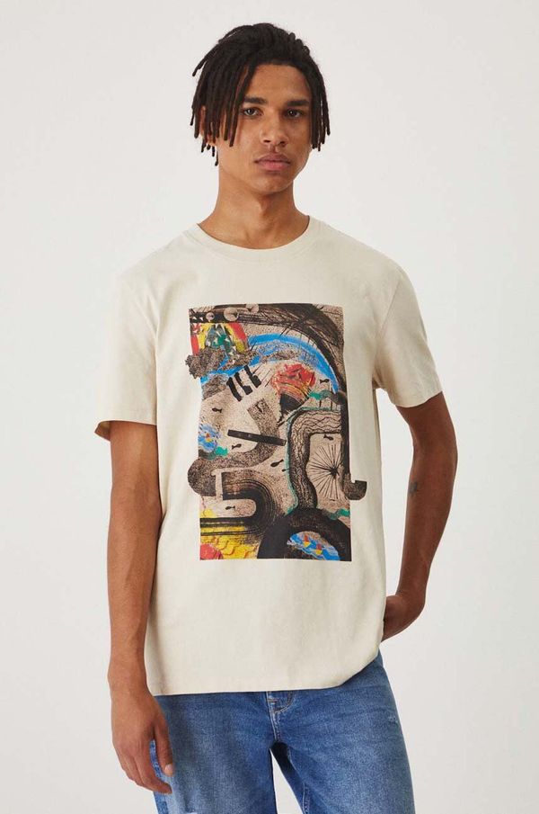 Medicine Majica kratkih rukava Medicine za muškarce, boja: bež, s tiskom