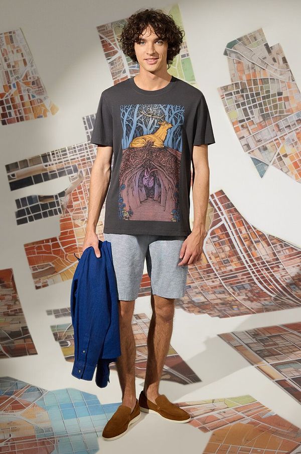 Medicine Majica kratkih rukava Medicine za muškarce, boja: siva, s tiskom