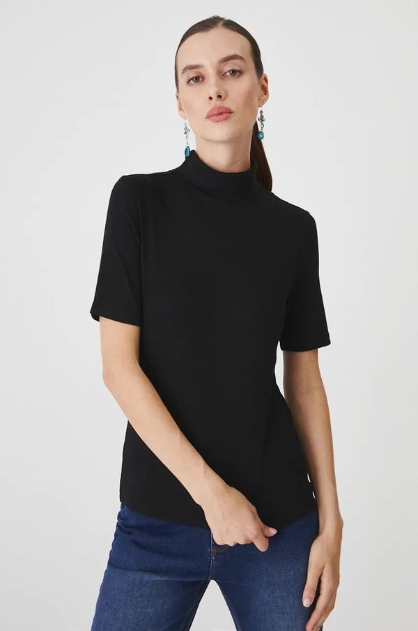 Medicine Majica kratkih rukava Medicine za žene, boja: crna, s dolčevitom