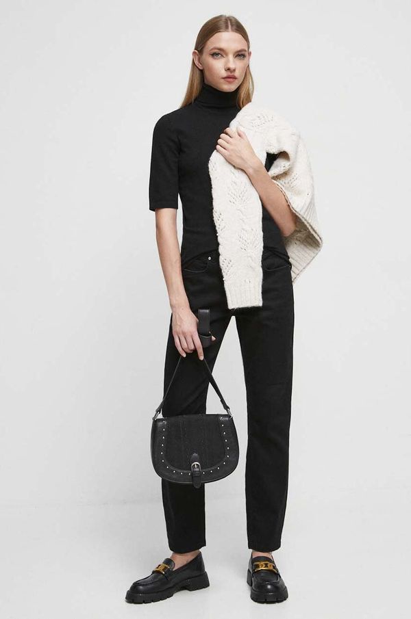 Medicine Majica kratkih rukava Medicine za žene, boja: crna, s dolčevitom