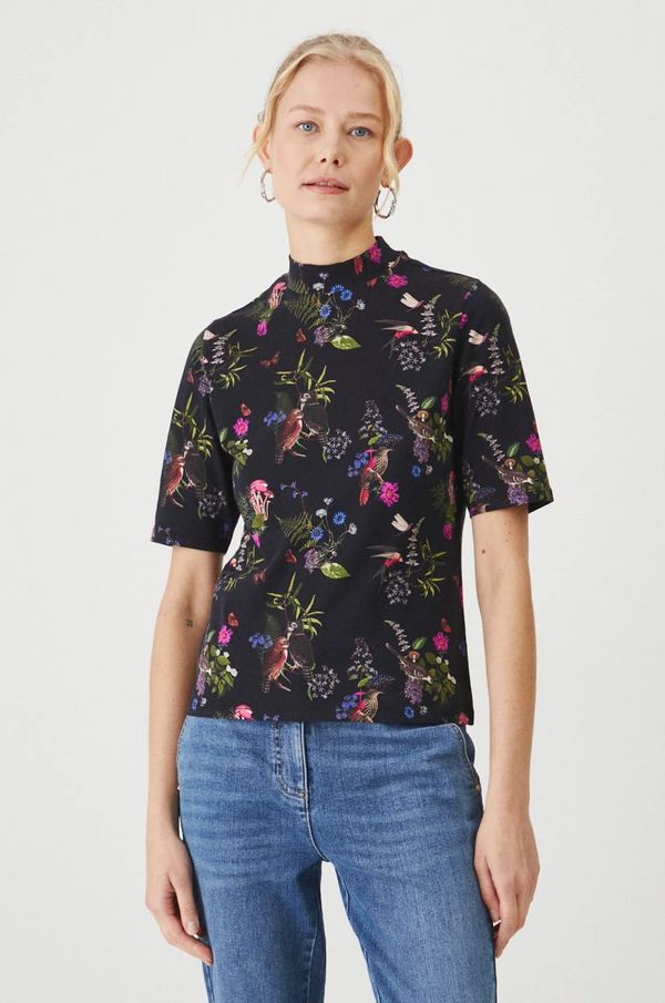 Medicine Majica kratkih rukava Medicine za žene, boja: crna, s poludolčevitom