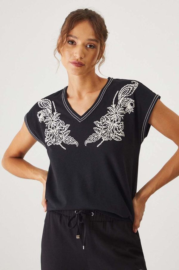 Medicine Majica kratkih rukava Medicine za žene, boja: crna