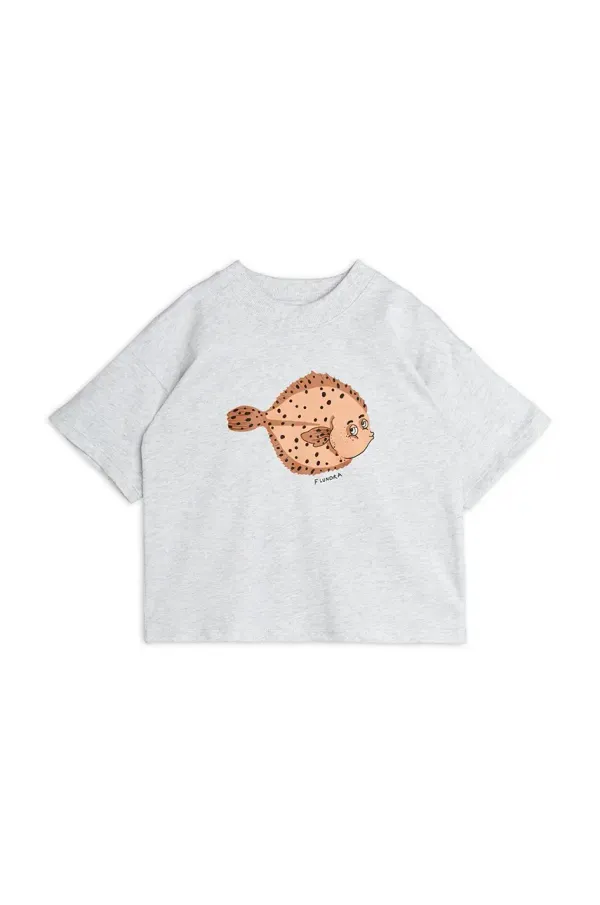 Mini Rodini Majica kratkih rukava Mini Rodini Flundra boja: siva, s tiskom, 2522012994