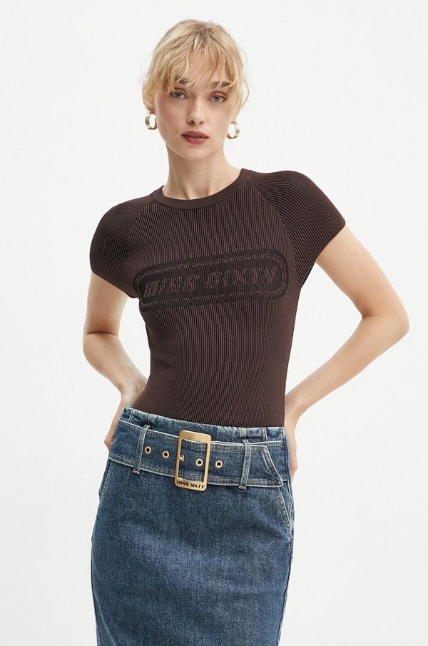 Miss Sixty Majica kratkih rukava Miss Sixty za žene, boja: smeđa, 6L3RJ4880000