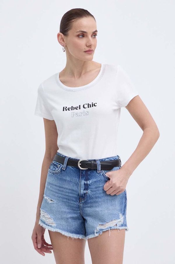 Morgan Majica kratkih rukava Morgan DEBEL za žene, boja: bijela, DEBEL