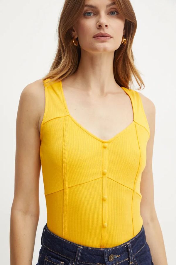 Morgan Majica kratkih rukava Morgan DRISHA za žene, boja: žuta, DRISHA