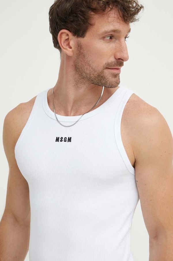MSGM Majica kratkih rukava MSGM za muškarce, boja: bijela, 3740MM107.247794