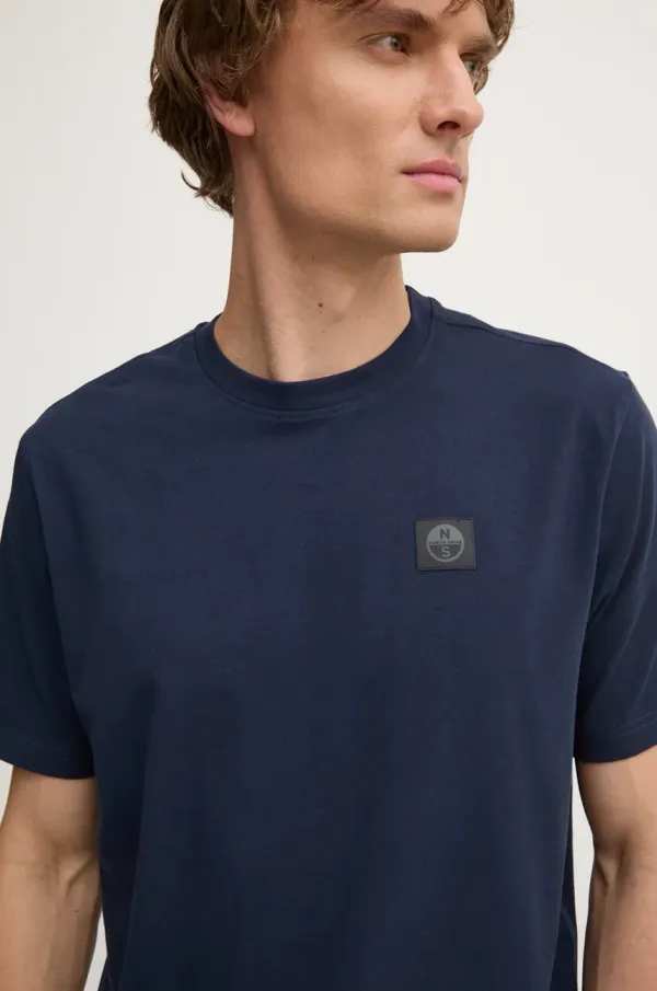 North Sails Majica kratkih rukava North Sails za muškarce, boja: tamno plava, bez uzorka, 692860