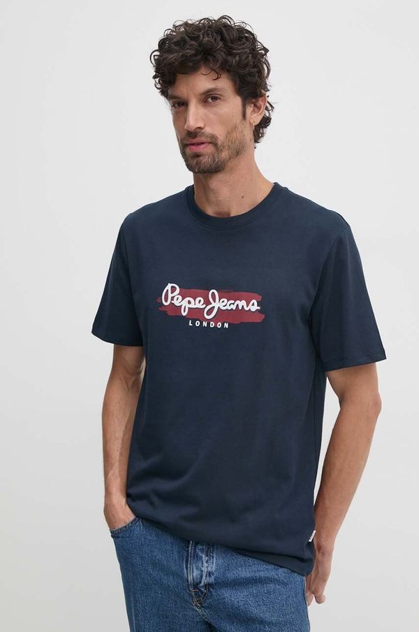 Pepe Jeans Majica kratkih rukava Pepe Jeans ARSHAM za muškarce, boja: tamno plava, s tiskom, PM509713