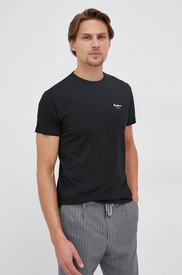 Pepe Jeans Majica kratkih rukava Pepe Jeans Basic za muškarce, boja: crna