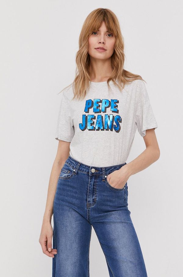 Pepe Jeans Majica kratkih rukava Pepe Jeans boja: siva