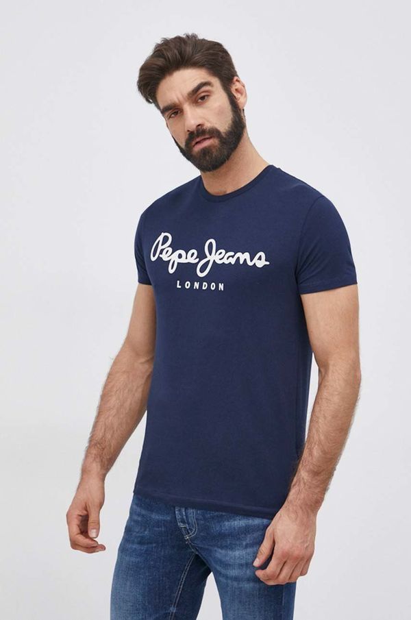 Pepe Jeans Majica kratkih rukava Pepe Jeans Original Stretch za muškarce, boja: tamno plava