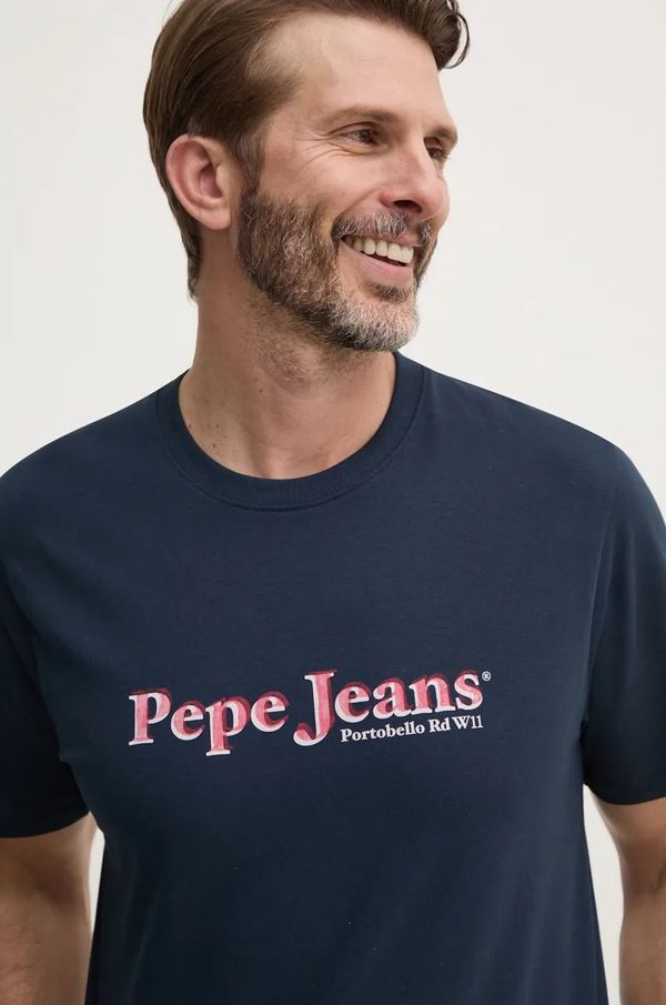 Pepe Jeans Majica kratkih rukava Pepe Jeans SOMERS TEE za muškarce, boja: tamno plava, s tiskom, PM509649