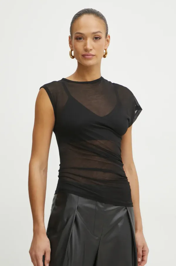 Pinko Majica kratkih rukava Pinko za žene, boja: crna, 104652 A2CL