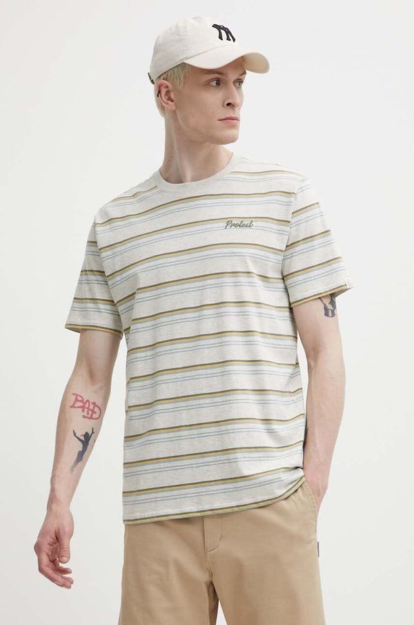 Protest Majica kratkih rukava Protest Prtarthur za muškarce, boja: bež, s uzorkom, 1710843