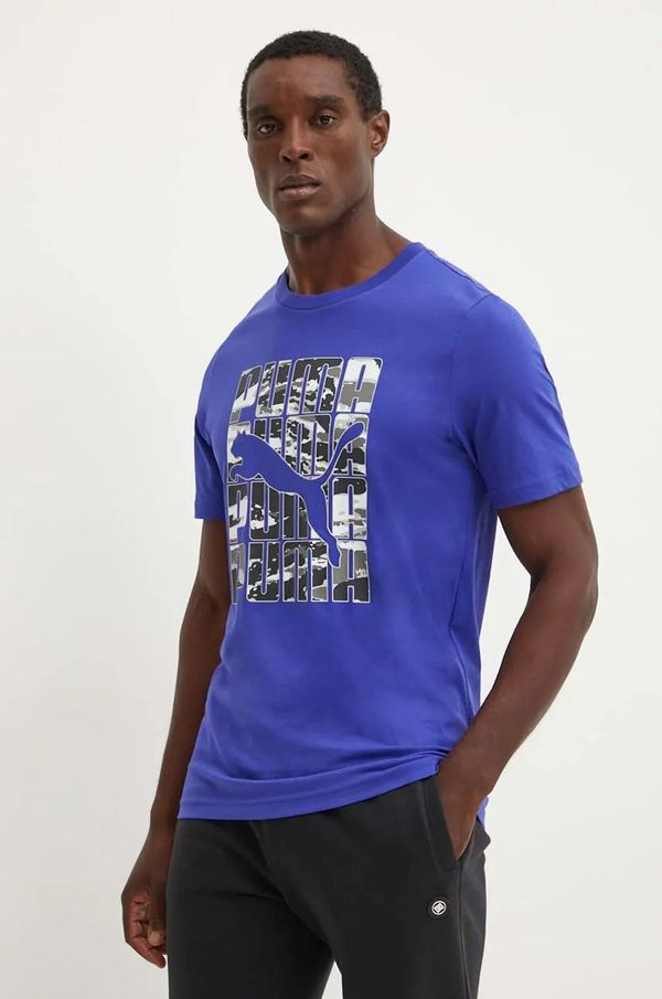 Puma Majica kratkih rukava Puma za muškarce, boja: ljubičasta, s tiskom, 681927