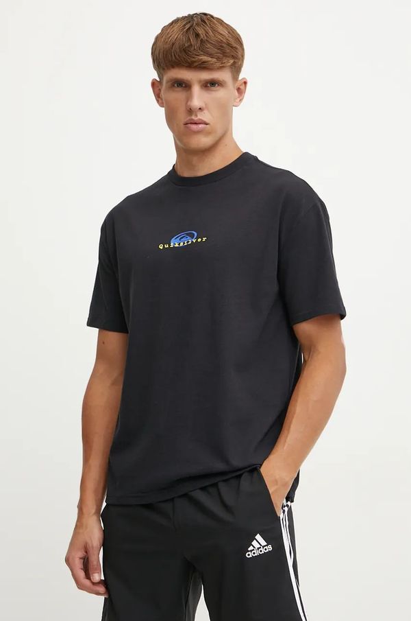 Quiksilver Majica kratkih rukava Quiksilver Thermal Logo Mer za muškarce, boja: crna, s tiskom, AQYZT09916