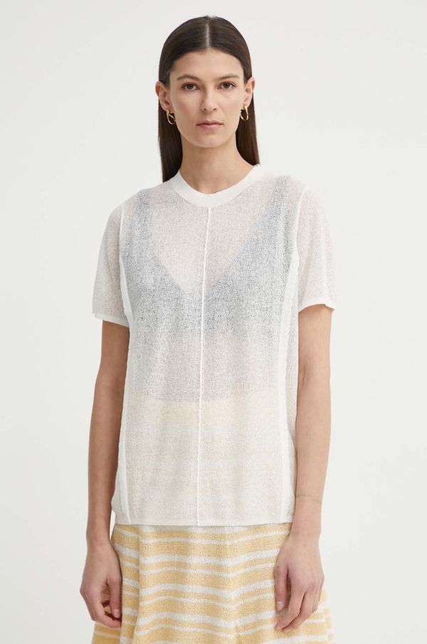 Aeron Majica kratkih rukava s dodatkom lana AERON CAYMEN boja: bež, AW24RSTO490489