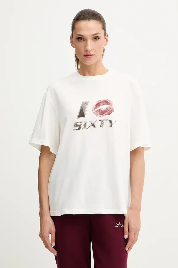 Miss Sixty Majica kratkih rukava s dodatkom lana Miss Sixty