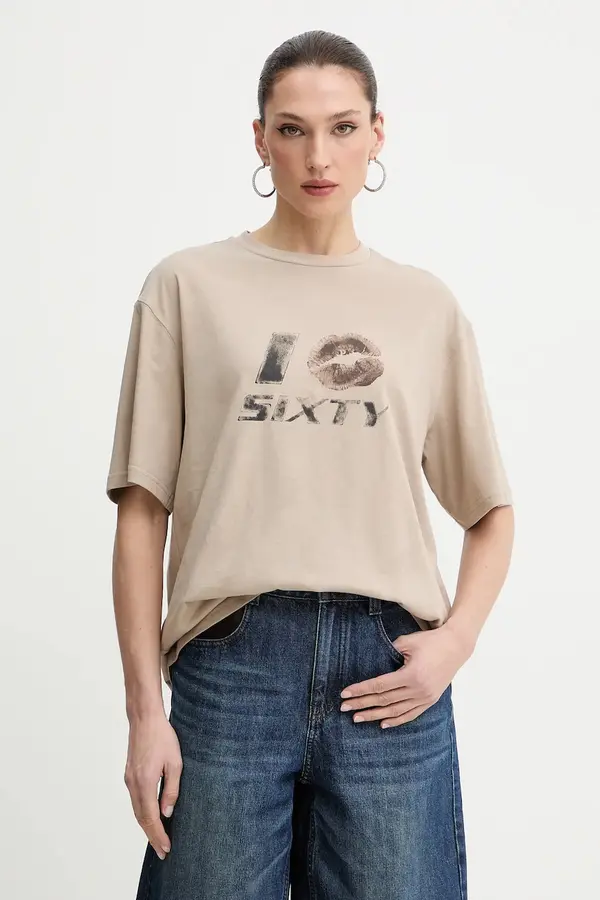 Miss Sixty Majica kratkih rukava s dodatkom lana Miss Sixty