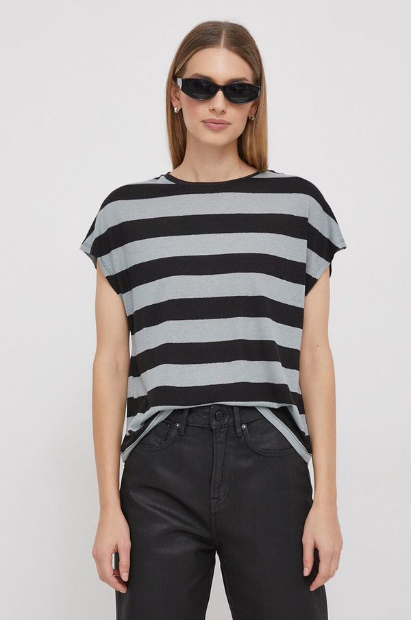 Pepe Jeans Majica kratkih rukava s dodatkom lana Pepe Jeans boja: zelena