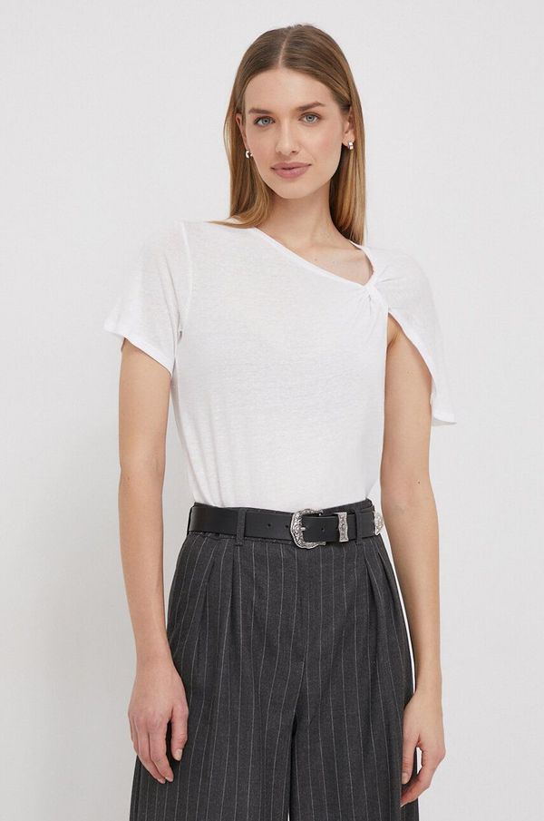 Pepe Jeans Majica kratkih rukava s dodatkom lana Pepe Jeans HARMONY boja: bijela, PL505740