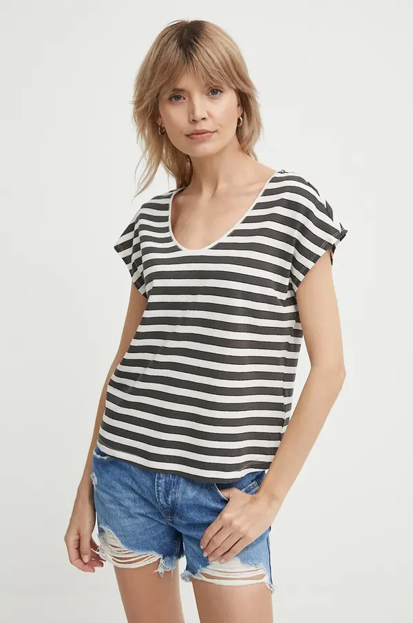 Pepe Jeans Majica kratkih rukava s dodatkom lana Pepe Jeans KHLOE