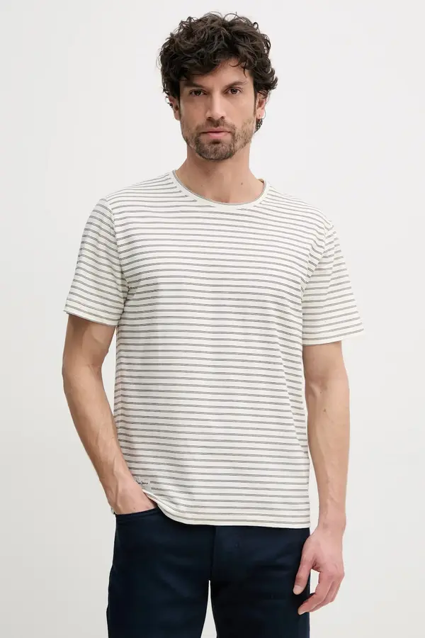 Pepe Jeans Majica kratkih rukava s dodatkom lana Pepe Jeans WEST STRIPED PURNEY TEE