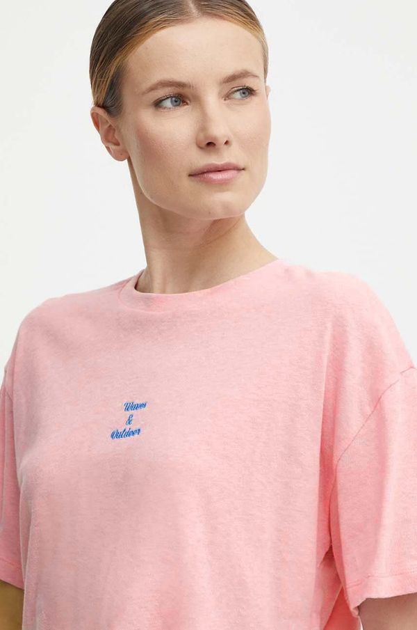 Picture Majica kratkih rukava s dodatkom lana Picture Hampy boja: ružičasta, WTS483