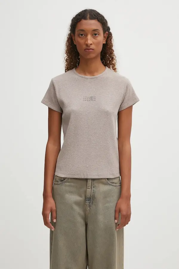 MM6 Maison Margiela Majica kratkih rukava s dodatkom vune MM6 Maison Margiela