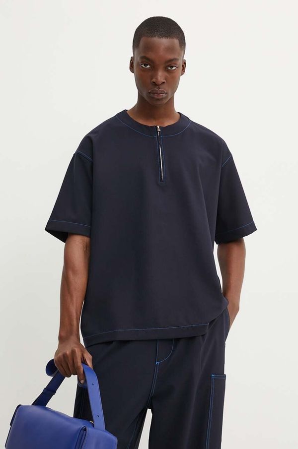 Sunnei Majica kratkih rukava s dodatkom vune Sunnei boja: tamno plava, bez uzorka, RTWXTOP002