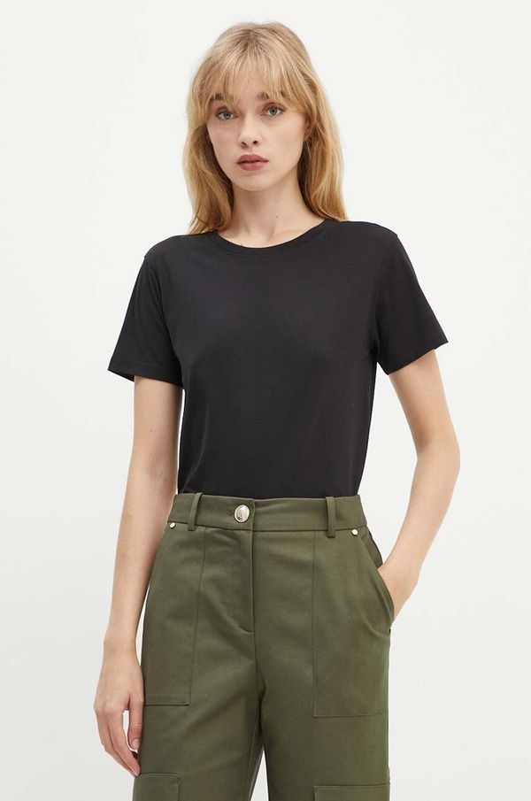 Silvian Heach Majica kratkih rukava Silvian Heach CHEKER za žene, boja: crna, GPA24057TS