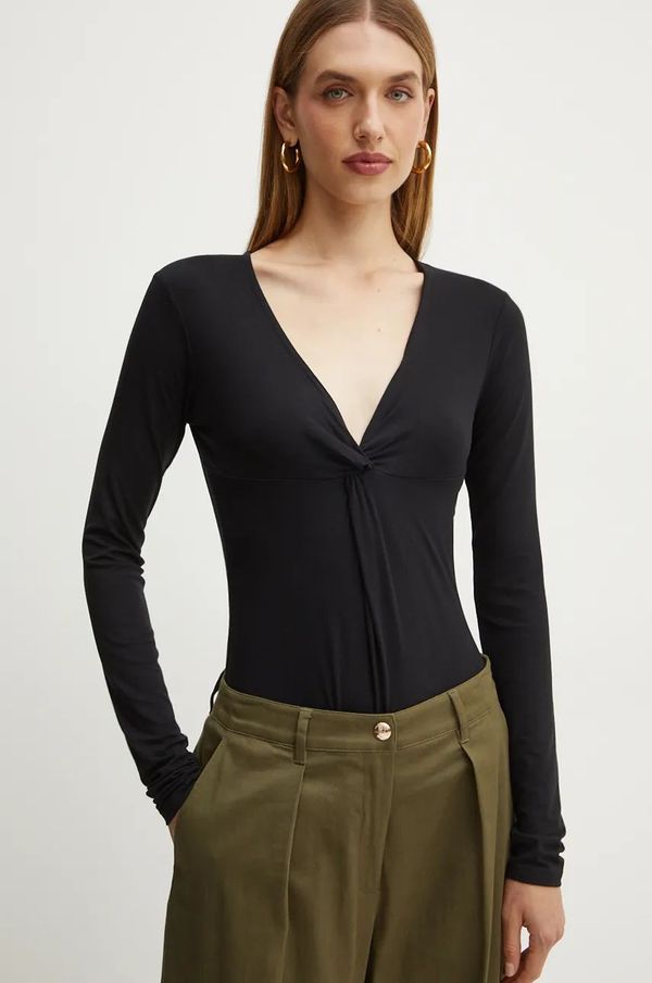 Silvian Heach Majica kratkih rukava Silvian Heach RETEDI za žene, boja: crna, GPA24299TS