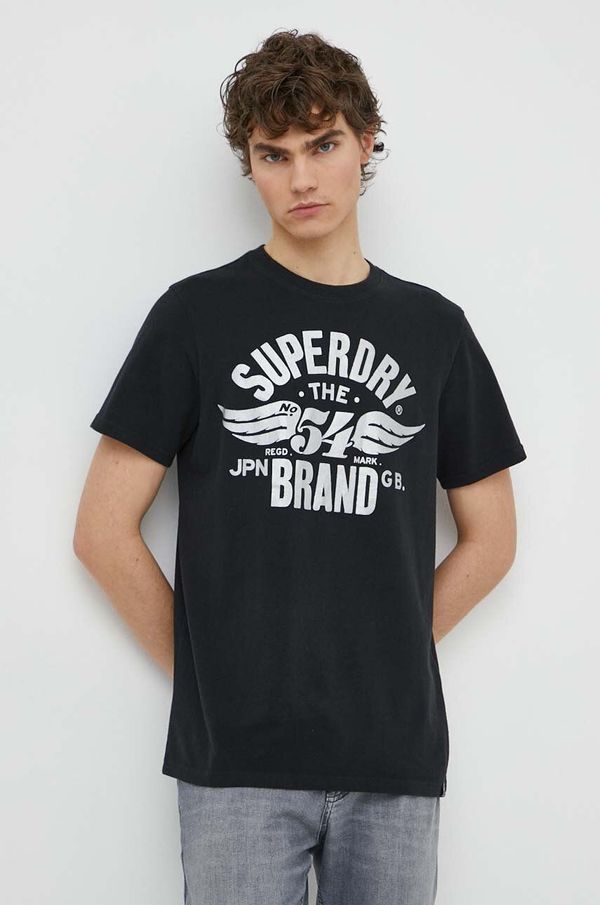 Superdry Majica kratkih rukava Superdry za muškarce, boja: crna, s tiskom