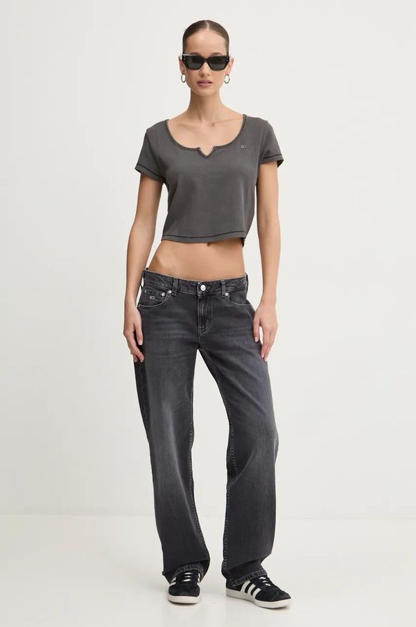 Tommy Jeans Majica kratkih rukava Tommy Jeans za žene, boja: crna, DW0DW18426