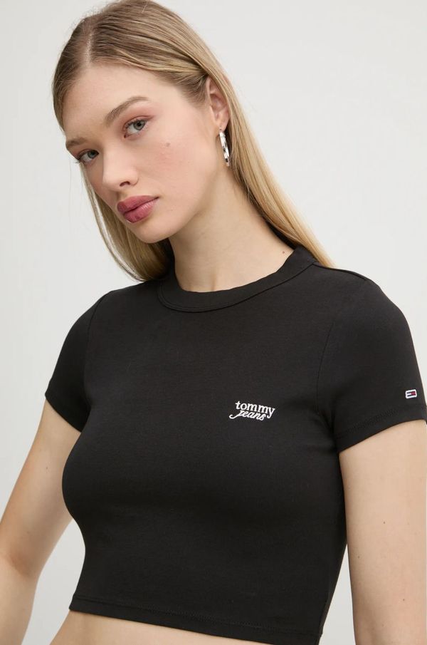 Tommy Jeans Majica kratkih rukava Tommy Jeans za žene, boja: crna, DW0DW19458