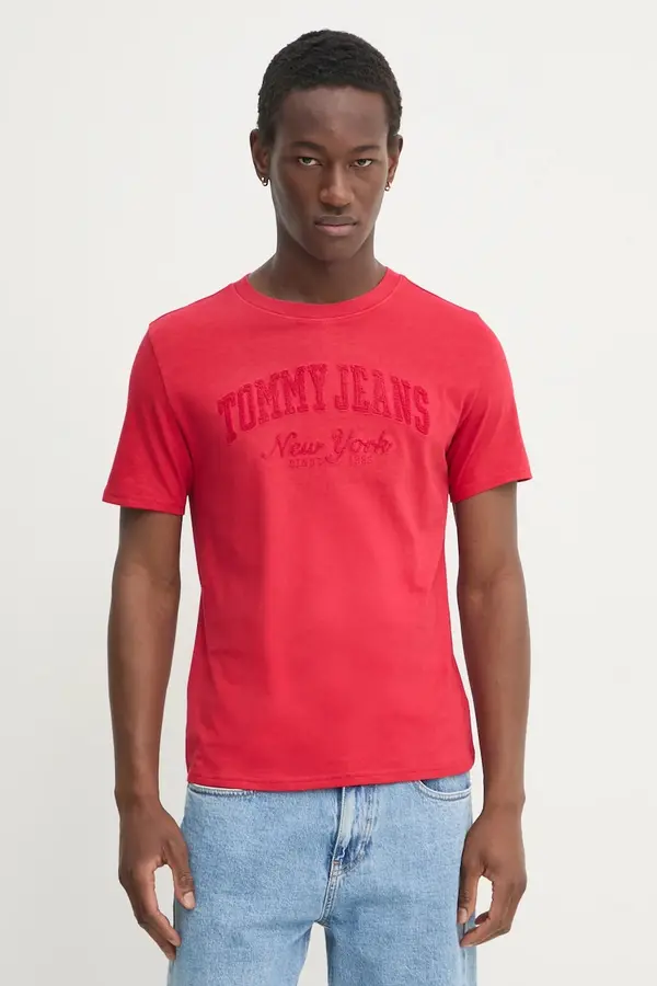 Tommy Hilfiger Majica kratkih rukava Tommy Jeans za žene, boja: crvena, DW0DW19444