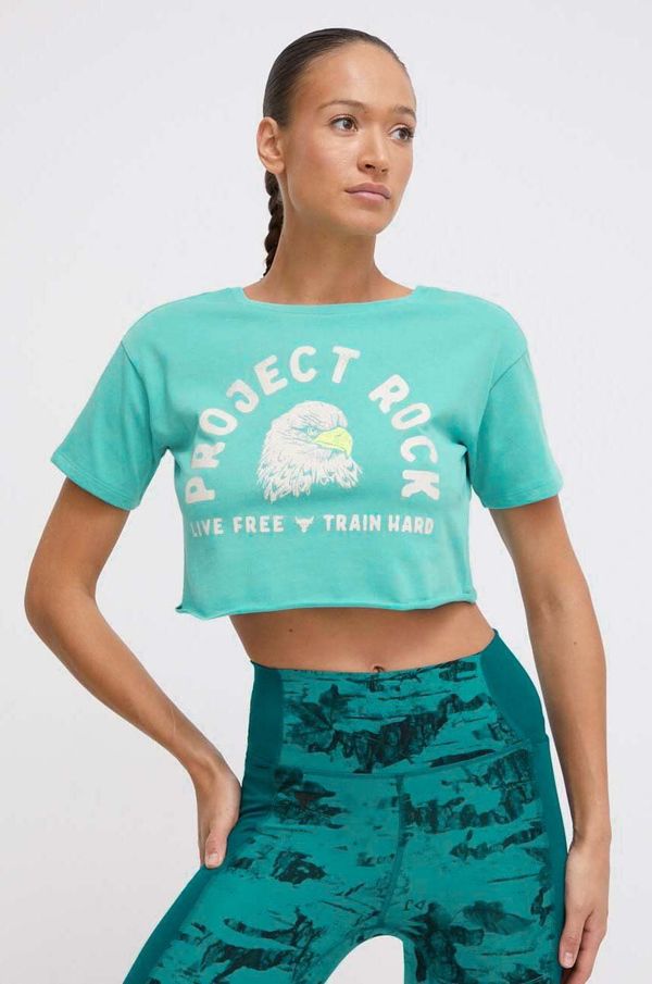 Under Armour Majica kratkih rukava Under Armour Project Rock za žene, boja: tirkizna, otvorena leđa