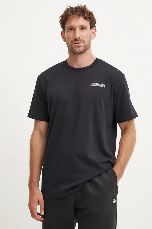 Under Armour Majica kratkih rukava Under Armour za muškarce, boja: crna, s aplikacijom